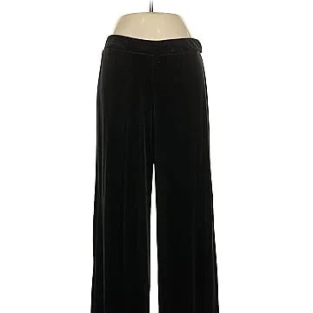 Black Velvet Wide Leg Dressy Pants by Notations Size L